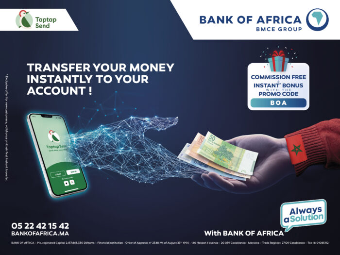 BOA AFF TapTapSend 4x3m VUK V2 HD 1 scaled - BANK OF AFRICA s’allie à Taptap Send pour faciliter les transferts d’argent des Marocains du monde